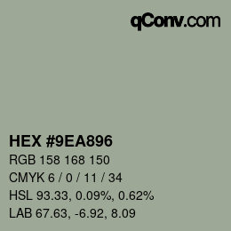 Color code: HEX #9EA896 | qconv.com