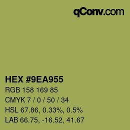 Color code: HEX #9EA955 | qconv.com