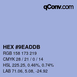 Farbcode: HEX #9EADDB | qconv.com