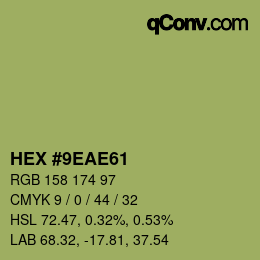 Color code: HEX #9EAE61 | qconv.com