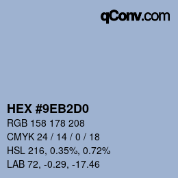 Color code: HEX #9EB2D0 | qconv.com