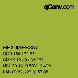 Color code: HEX #9EB337 | qconv.com