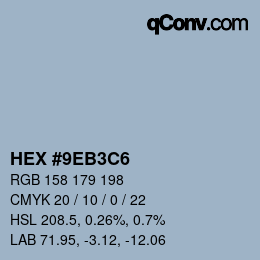 Color code: HEX #9EB3C6 | qconv.com