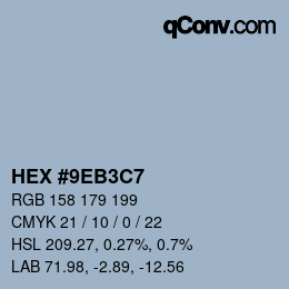 Color code: HEX #9EB3C7 | qconv.com