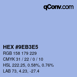 Color code: HEX #9EB3E5 | qconv.com