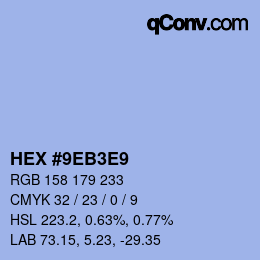 Color code: HEX #9EB3E9 | qconv.com