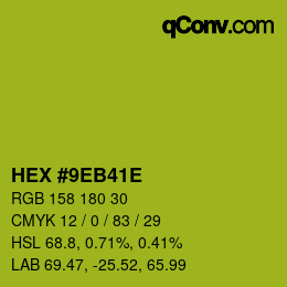 Color code: HEX #9EB41E | qconv.com