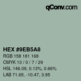 Código de color: HEX #9EB5A8 | qconv.com