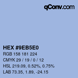 Color code: HEX #9EB5E0 | qconv.com