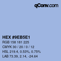 Color code: HEX #9EB5E1 | qconv.com