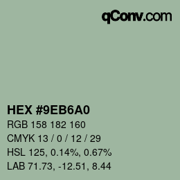 Color code: HEX #9EB6A0 | qconv.com