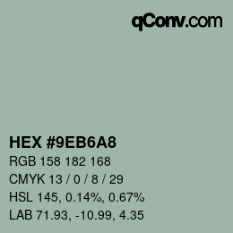 Color code: HEX #9EB6A8 | qconv.com