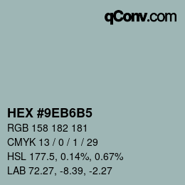 Color code: HEX #9EB6B5 | qconv.com