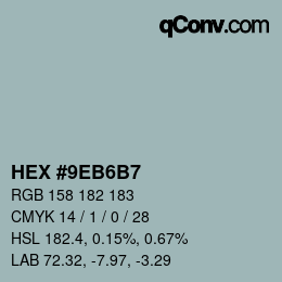 Código de color: HEX #9EB6B7 | qconv.com