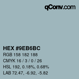Color code: HEX #9EB6BC | qconv.com