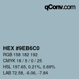 Color code: HEX #9EB6C0 | qconv.com