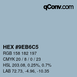 Color code: HEX #9EB6C5 | qconv.com