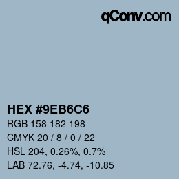 Color code: HEX #9EB6C6 | qconv.com