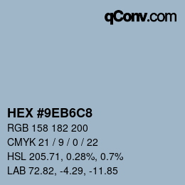 颜色代码: HEX #9EB6C8 | qconv.com