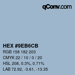 Color code: HEX #9EB6CB | qconv.com