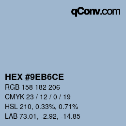 Color code: HEX #9EB6CE | qconv.com