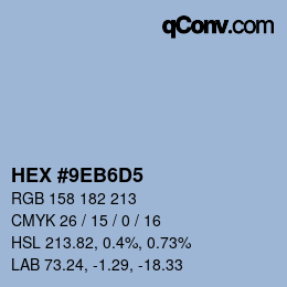 Color code: HEX #9EB6D5 | qconv.com