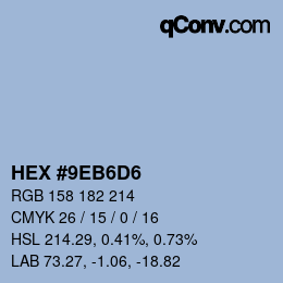 カラーコード: HEX #9EB6D6 | qconv.com