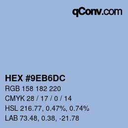 Color code: HEX #9EB6DC | qconv.com