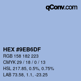 Color code: HEX #9EB6DF | qconv.com