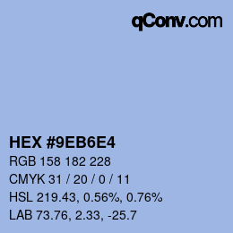 Color code: HEX #9EB6E4 | qconv.com