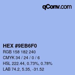 Color code: HEX #9EB6F0 | qconv.com