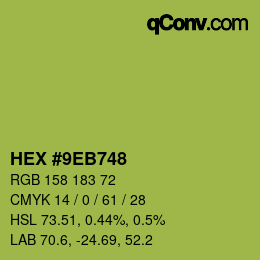 カラーコード: HEX #9EB748 | qconv.com