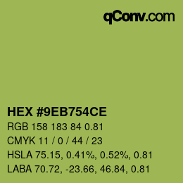 Código de color: HEX #9EB754CE | qconv.com