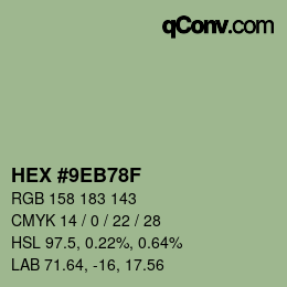 Farbcode: HEX #9EB78F | qconv.com