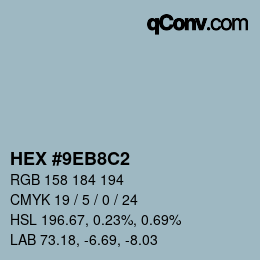 Color code: HEX #9EB8C2 | qconv.com