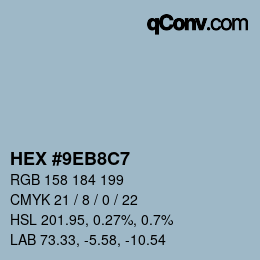 Color code: HEX #9EB8C7 | qconv.com