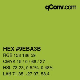 颜色代码: HEX #9EBA3B | qconv.com