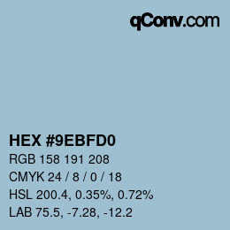 Color code: HEX #9EBFD0 | qconv.com