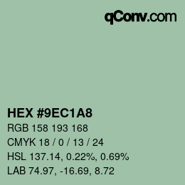 カラーコード: HEX #9EC1A8 | qconv.com