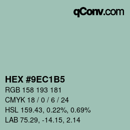 カラーコード: HEX #9EC1B5 | qconv.com