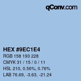 Color code: HEX #9EC1E4 | qconv.com