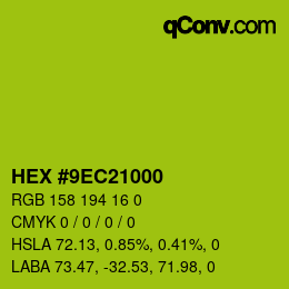 Farbcode: HEX #9EC21000 | qconv.com