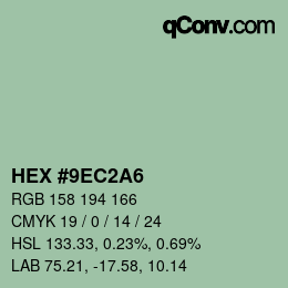 カラーコード: HEX #9EC2A6 | qconv.com