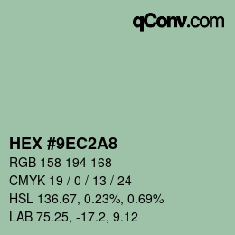 カラーコード: HEX #9EC2A8 | qconv.com