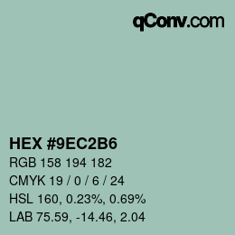 颜色代码: HEX #9EC2B6 | qconv.com