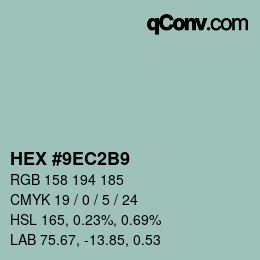 カラーコード: HEX #9EC2B9 | qconv.com
