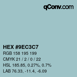 Color code: HEX #9EC3C7 | qconv.com