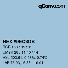 カラーコード: HEX #9EC3DB | qconv.com