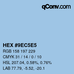 Farbcode: HEX #9EC5E5 | qconv.com