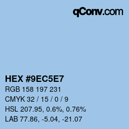 カラーコード: HEX #9EC5E7 | qconv.com